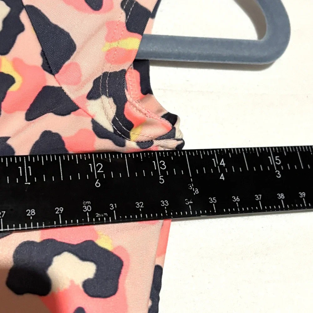 Cat & Jack Leotard Kids L 10/12 Pink Neon Leopard Print Excellent Bow Back
